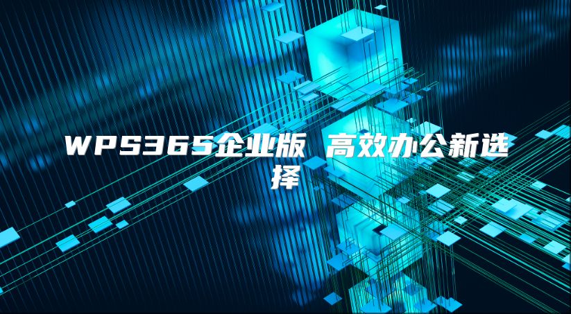 WPS365企業(yè)版 高效辦公新選擇