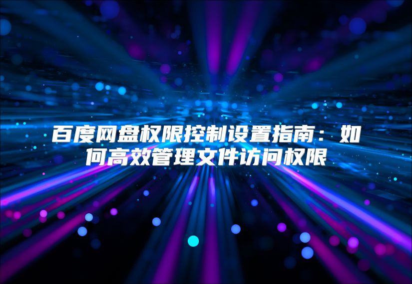 百度網(wǎng)盤(pán)權(quán)限控制設(shè)置指南：如何高效管理文件訪問(wèn)權(quán)限