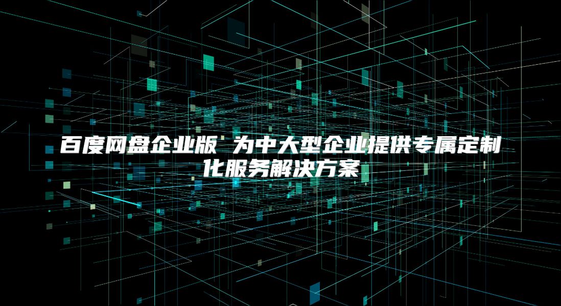 百度網盤企業版 為中大型企業提供專屬定制化服務解決方案